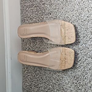 A New Day clear and cork heels 6.5